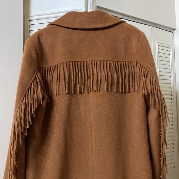 Kenneth Cole Fringe Wool Trench Coat - Picture 2 of 8